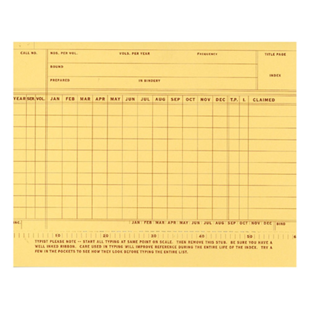 Visible File Periodical Record Checking Cards