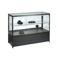 Display Case with 8 Mounted LED Spotlights and Storage