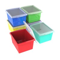 Classroom Storage Bins with Lids – Assorted Colours